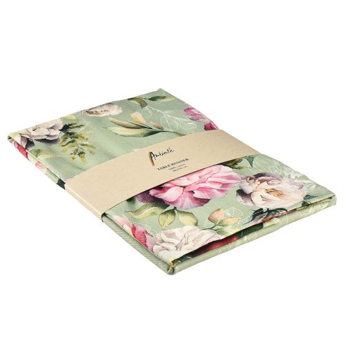 Floristik24 Camino de mesa camino de mesa peonía primaveral verde 40x150cm