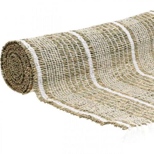 Floristik24 Camino de mesa seagrass natural blanco decoración de mesa verano 35×220cm