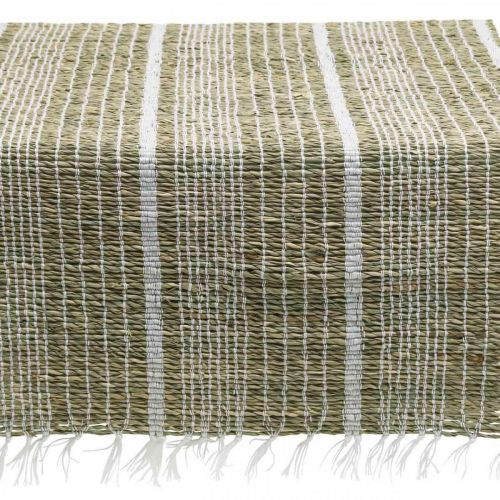 Camino de mesa seagrass natural blanco decoración de mesa verano 35×220cm