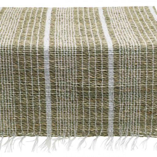 Floristik24 Camino de mesa seagrass natural blanco decoración de mesa verano 35×220cm
