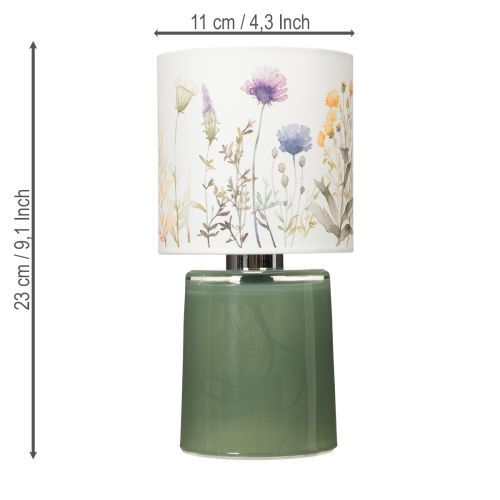 Artículo Lámpara de mesa LED con estampado floral para una elegante iluminación del salón, 23 cm