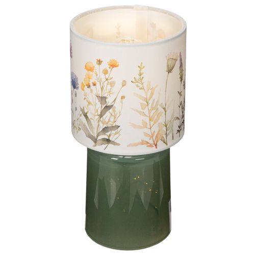 Artículo Lámpara de mesa LED con estampado floral para una elegante iluminación del salón, 23 cm