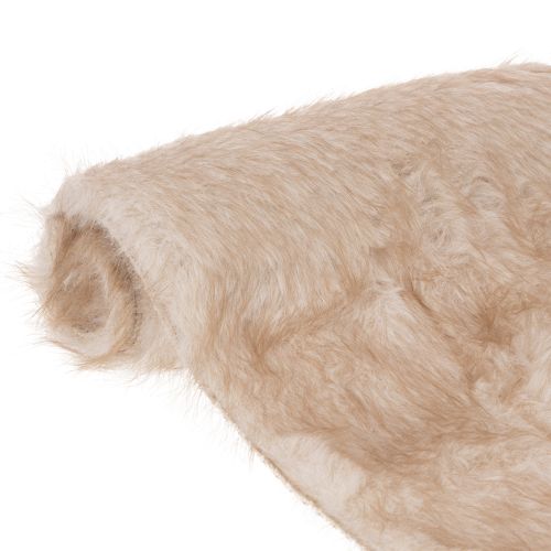 Camino de mesa beige con superficie de piel sintética a modo de banda de piel, 24x140cm comprar | Floristik24.es