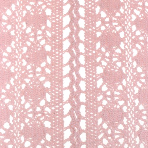 Floristik24 Camino de mesa crochet encaje rosa 30cm x 140cm