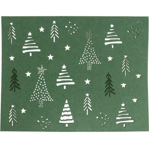 Floristik24 Mantel individual decoración mesa navideña fieltro verde 45×35cm 4ud