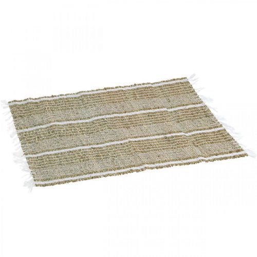 Artículo Mantel individual seagrass natural, blanco Camino de mesa pequeño mantel individual 47×33cm