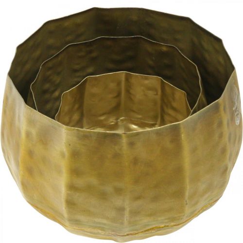 Artículo Macetero decorativo de metal latón Ø22,5/18,5/14,5cm juego de 3
