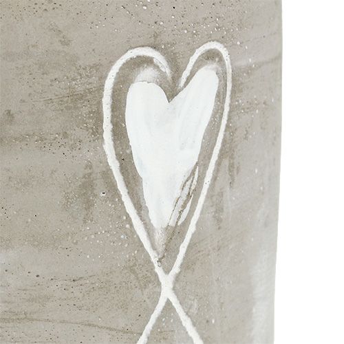 Floristik24 Maceta de hormigón con corazón Ø8cm H7cm 6pcs