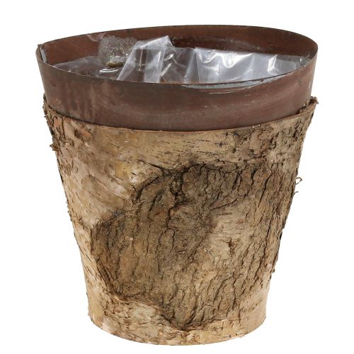Floristik24 Maceta con abedul y metal Ø17,5cm H16,5cm 1p