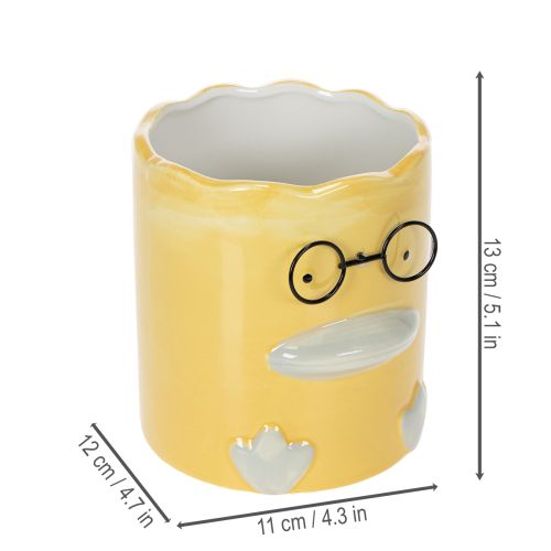 Artículo Jarrón decorativo cilíndrico de cerámica con forma de pato para un hogar elegante, 13 cm, 2 piezas