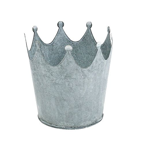 Floristik24 Corona de zinc Gris lavado Ø10cm H9,5cm 6pcs