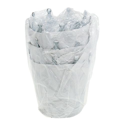 Floristik24 Corona de zinc Gris lavado Ø10cm H9,5cm 6pcs