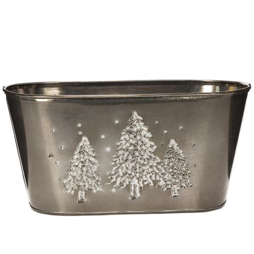 Maceta ovalada con diseño de abeto en relieve, 25 cm. comprar | Floristik24.es