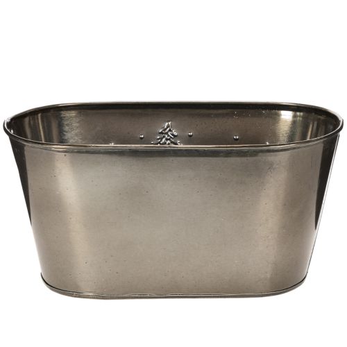 Maceta ovalada con diseño de abeto en relieve, 25 cm. | Floristik24.es