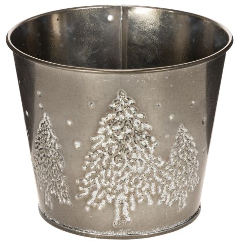 Maceta metálica con abetos brillantes, 13 cm comprar | Floristik24.es