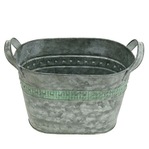 Floristik24 Olla de zinc ovalada 20cm x 12cm H14cm