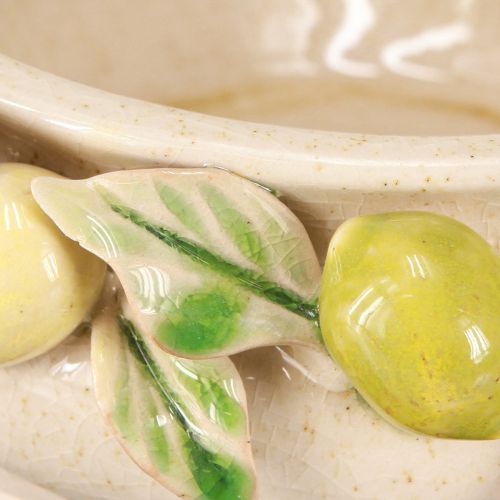 Artículo Cuenco de cerámica con limones – Cuenco decorativo mediterráneo para mesa y cocina Ø21,5cm H8,5cm