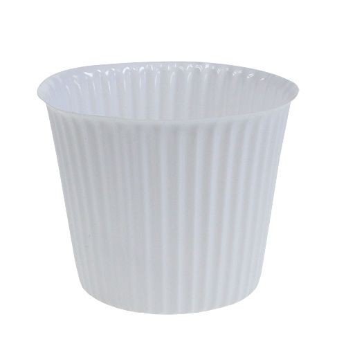 Floristik24 Maceta con ranuras de plástico Ø10cm H8cm Blanco 25pcs