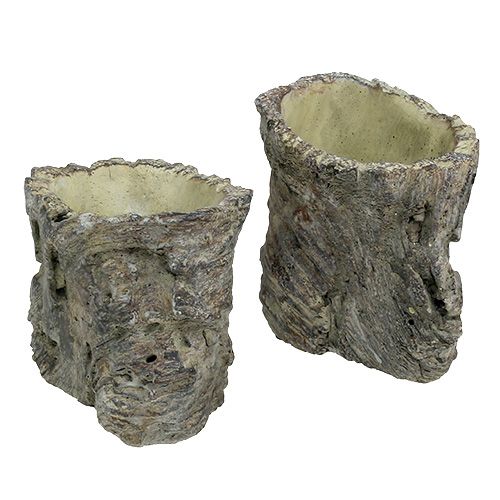 Maceta como tronco de árbol Ø10,5cm H12cm 2pcs