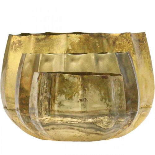 Artículo Cuenco decorativo cuenco de metal de latón Ø22/18/14cm juego de 3