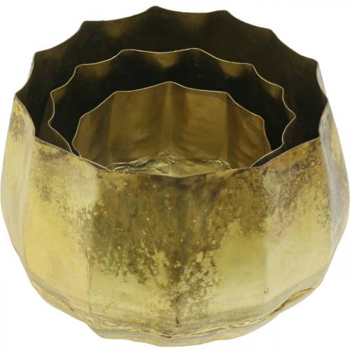 Artículo Cuenco decorativo cuenco de metal de latón Ø22/18/14cm juego de 3