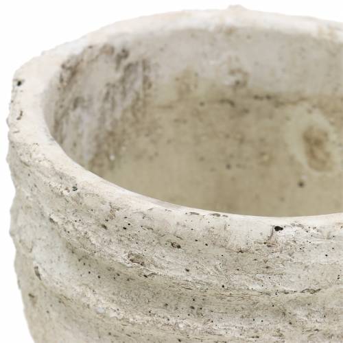 Floristik24 Macetero blanco antiguo Ø12,5cm H11cm 2pcs
