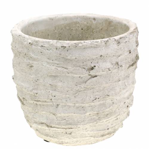 Floristik24 Macetero blanco antiguo Ø14,5cm H13cm