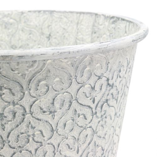 Floristik24 Cubo Zinc Lavado Blanco Ø29cm H28cm