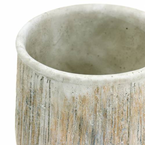 Floristik24 Macetero nature rayado pesado Ø14cm 2 piezas