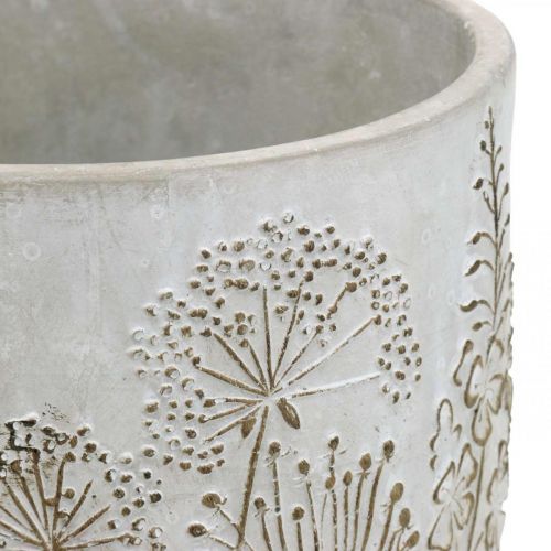 Floristik24 Florero Concrete White Florero con flores en relieve vintage Ø18cm