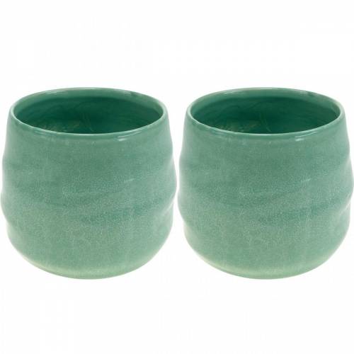 Floristik24 Maceta de cerámica, cuenco para plantas, maceta de cerámica corrugada Ø16cm 2 piezas