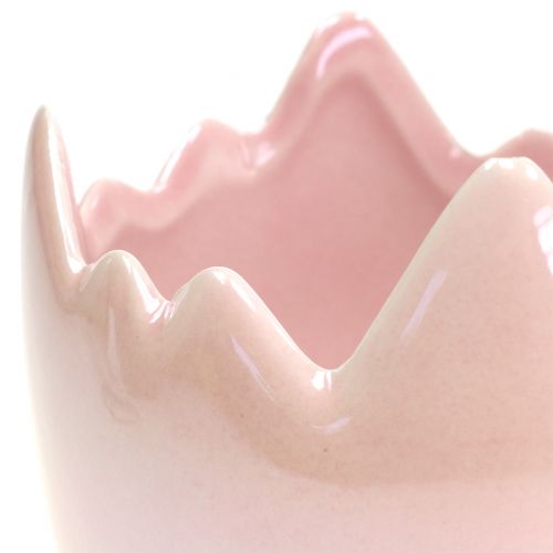 Floristik24 Macetero cáscara de huevo nácar rosa Ø11cm H11cm 2ud