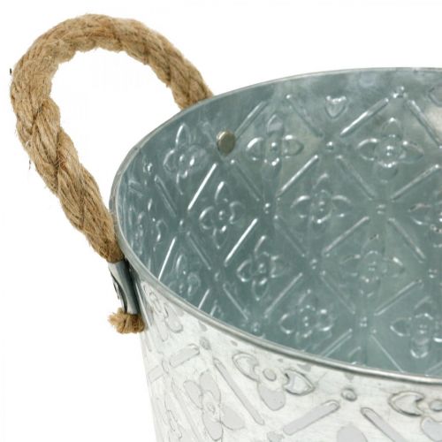Floristik24 Macetero decorativo de metal, macetero con estampado de flores, recipiente de metal para plantar Ø20,5cm