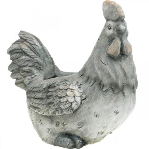 Pollo para plantar, decoración de Pascua, maceta, primavera, pollo decorativo aspecto cemento H30cm