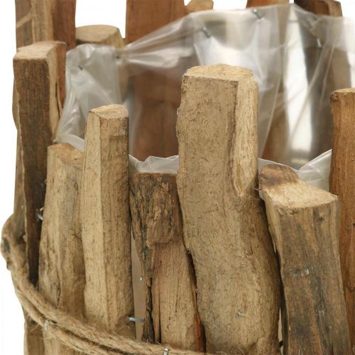 Floristik24 Macetero de madera macetero rústico macetero natural H15cm Ø15.5cm