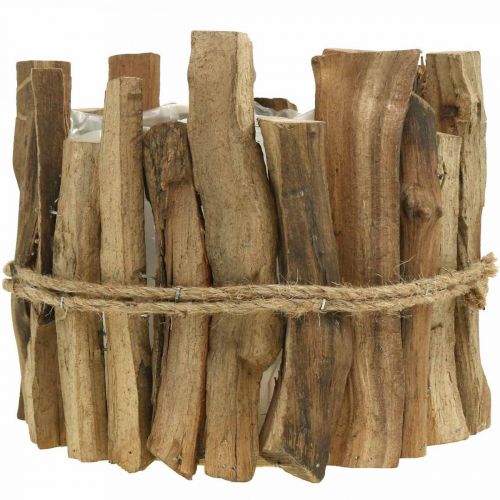 Floristik24 Macetero de madera macetero rústico macetero natural H15cm Ø15.5cm