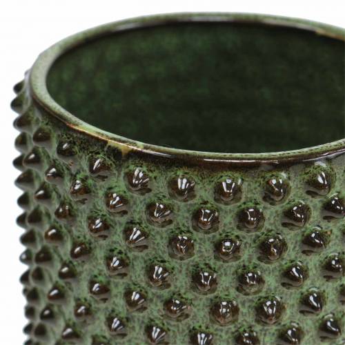 Floristik24 Jardinera verde, marrón Ø7,5cm H8cm 4ud