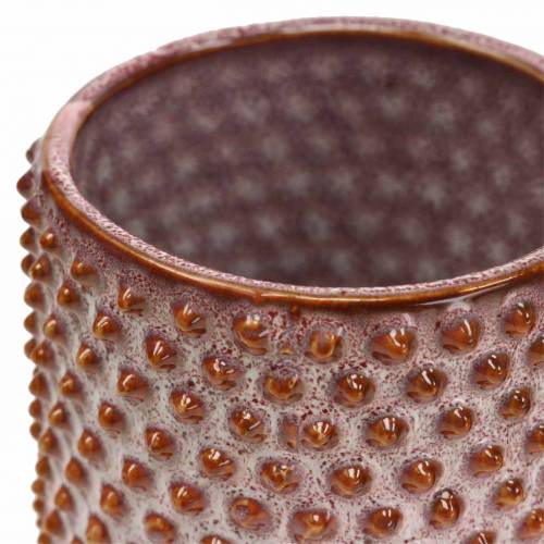 Floristik24 Jardinera cerámica esmaltada rosa, naranja Ø7.5cm H8cm 4pcs