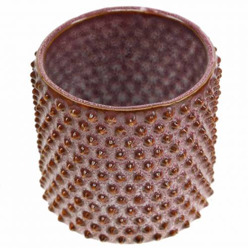 Floristik24 Jardinera cerámica esmaltada rosa, naranja Ø7.5cm H8cm 4pcs