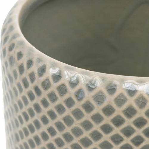 Floristik24 Jardinera de cerámica, jardinera trenzada, maceta de cerámica Ø13cm 3pcs