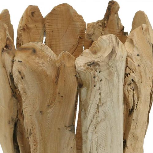 Floristik24 Maceta de madera de paulownia, macetero, decoración de madera H32cm Ø28cm