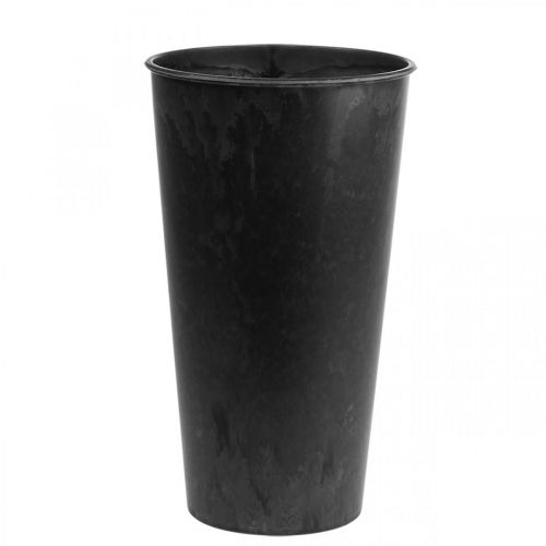 Jarrón de suelo jarrón negro plástico antracita Ø19cm H33cm