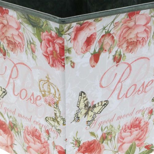 Floristik24 Macetero vintage, macetero decorativo, macetero de rosas H13cm W13.5cm