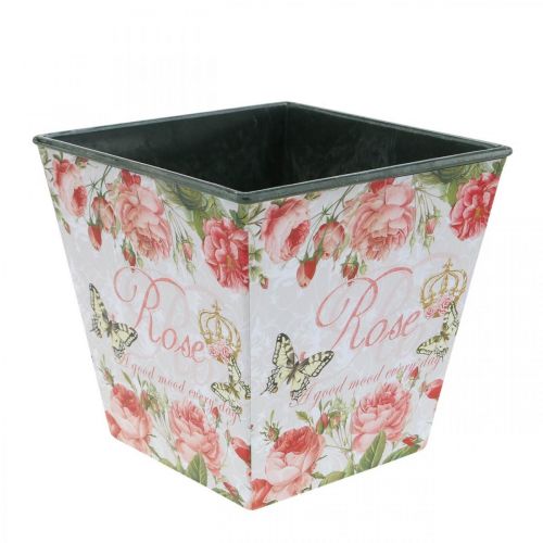 Floristik24 Macetero vintage, macetero decorativo, macetero de rosas H13cm W13.5cm