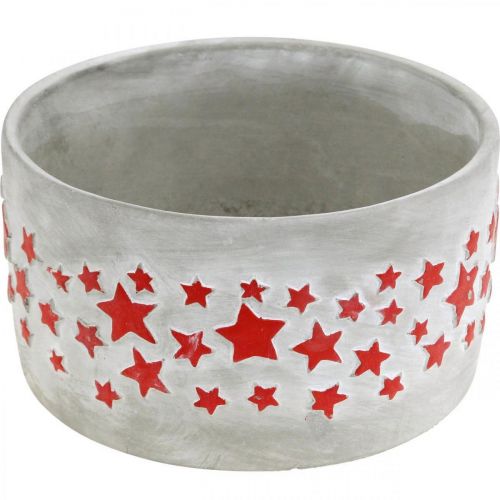 Floristik24 Jardinera para Adviento, jardinera con estrellas, decoración de hormigón Ø20cm H11cm