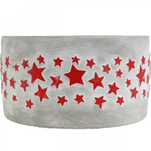 Artículo Jardinera para Adviento, jardinera con estrellas, decoración de hormigón Ø20cm H11cm