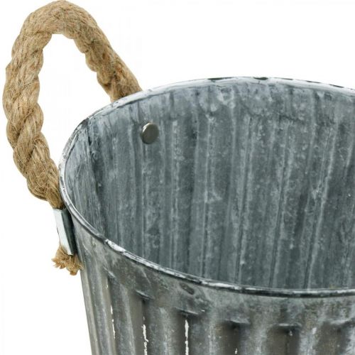 Floristik24 Maceta de metal para plantar, macetero, macetero con asas Ø18cm