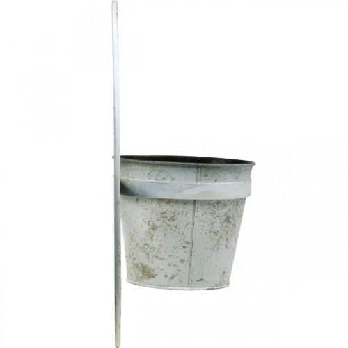 Artículo Macetero shabby chic decoración pared metal blanco con suspensión Ø37cm