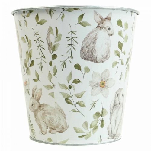 Floristik24 Macetero conejito Pascua metal macetero Ø15.5cm H15cm