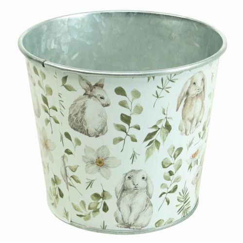 Macetero conejito Pascua macetero de metal Ø12cm H10.5cm